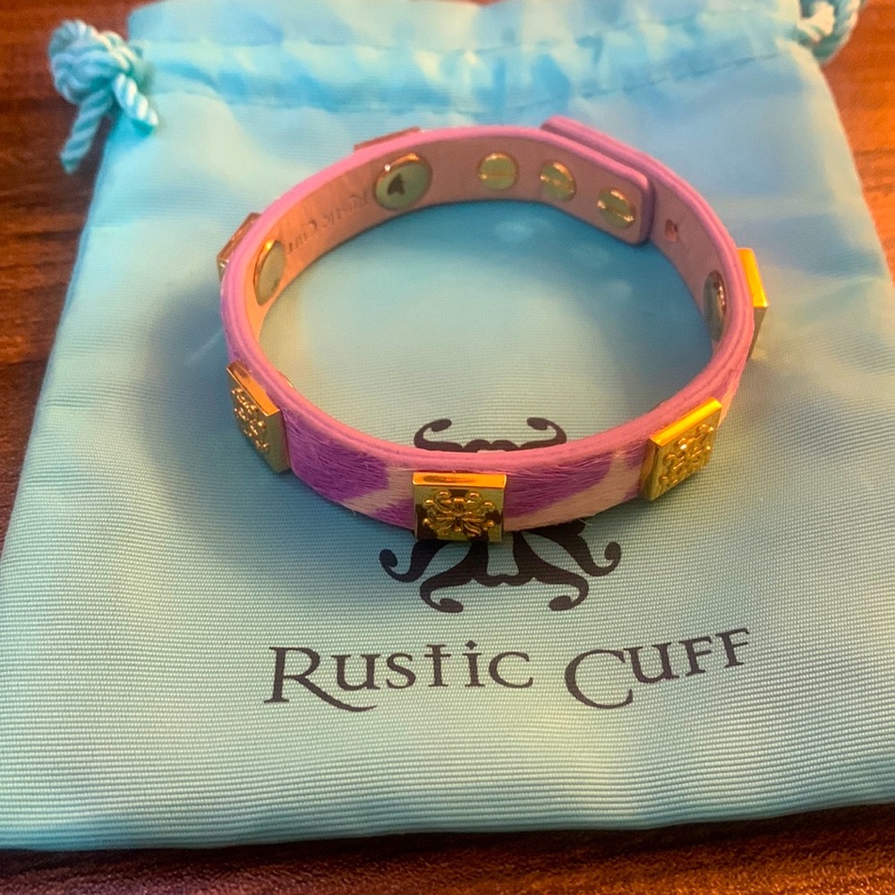 Rustic Cuff - Purple Giraffe - Adult Size